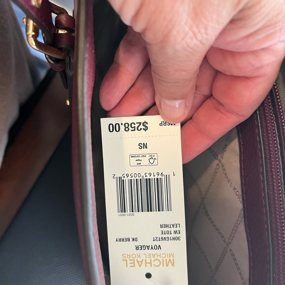 Michael Kors Burgundy Leather Tote - Picture 4 of 7